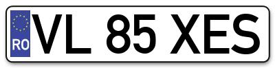 Placuta inmatriculare numar auto  VL-85-XES, VL 85 XES, VL85XES