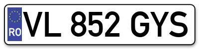 Placuta inmatriculare numar auto  VL-852-GYS, VL 852 GYS, VL852GYS