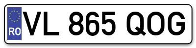 Placuta inmatriculare numar auto  VL-865-QOG, VL 865 QOG, VL865QOG