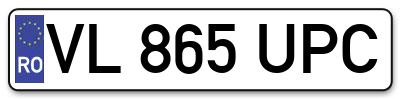 Placuta inmatriculare numar auto  VL-865-UPC, VL 865 UPC, VL865UPC