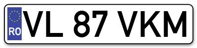 Placuta inmatriculare numar auto  VL-87-VKM, VL 87 VKM, VL87VKM