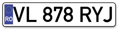 Placuta inmatriculare numar auto  VL-878-RYJ, VL 878 RYJ, VL878RYJ
