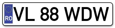 Placuta inmatriculare numar auto  VL-88-WDW, VL 88 WDW, VL88WDW