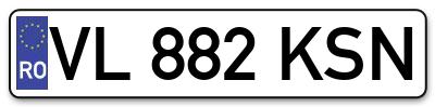 Placuta inmatriculare numar auto  VL-882-KSN, VL 882 KSN, VL882KSN