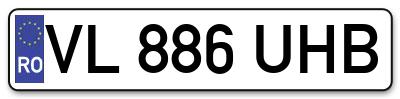 Placuta inmatriculare numar auto  VL-886-UHB, VL 886 UHB, VL886UHB