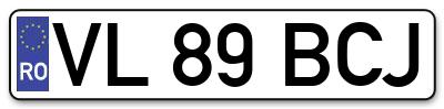 Placuta inmatriculare numar auto  VL-89-BCJ, VL 89 BCJ, VL89BCJ