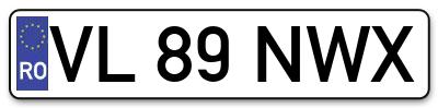 Placuta inmatriculare numar auto  VL-89-NWX, VL 89 NWX, VL89NWX
