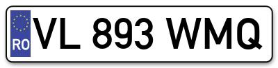 Placuta inmatriculare numar auto  VL-893-WMQ, VL 893 WMQ, VL893WMQ