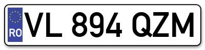 Placuta inmatriculare numar auto  VL-894-QZM, VL 894 QZM, VL894QZM