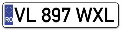 Placuta inmatriculare numar auto  VL-897-WXL, VL 897 WXL, VL897WXL