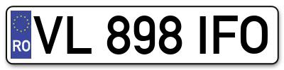 Placuta inmatriculare numar auto  VL-898-IFO, VL 898 IFO, VL898IFO