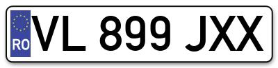 Placuta inmatriculare numar auto  VL-899-JXX, VL 899 JXX, VL899JXX