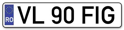 Placuta inmatriculare numar auto  VL-90-FIG, VL 90 FIG, VL90FIG