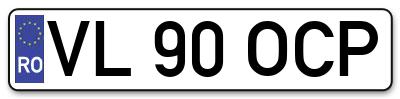 Placuta inmatriculare numar auto  VL-90-OCP, VL 90 OCP, VL90OCP