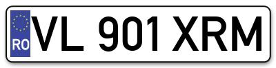 Placuta inmatriculare numar auto  VL-901-XRM, VL 901 XRM, VL901XRM