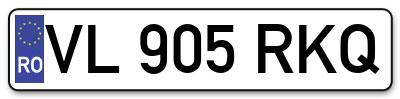 Placuta inmatriculare numar auto  VL-905-RKQ, VL 905 RKQ, VL905RKQ