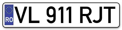 Placuta inmatriculare numar auto  VL-911-RJT, VL 911 RJT, VL911RJT