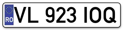 Placuta inmatriculare numar auto  VL-923-IOQ, VL 923 IOQ, VL923IOQ