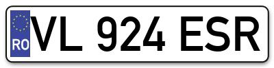Placuta inmatriculare numar auto  VL-924-ESR, VL 924 ESR, VL924ESR