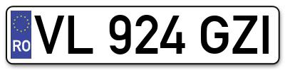 Placuta inmatriculare numar auto  VL-924-GZI, VL 924 GZI, VL924GZI