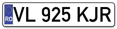 Placuta inmatriculare numar auto  VL-925-KJR, VL 925 KJR, VL925KJR