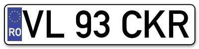 Placuta inmatriculare numar auto  VL-93-CKR, VL 93 CKR, VL93CKR