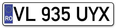 Placuta inmatriculare numar auto  VL-935-UYX, VL 935 UYX, VL935UYX
