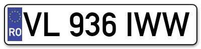 Placuta inmatriculare numar auto  VL-936-IWW, VL 936 IWW, VL936IWW