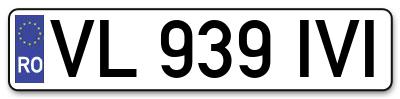 Placuta inmatriculare numar auto  VL-939-IVI, VL 939 IVI, VL939IVI