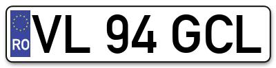 Placuta inmatriculare numar auto  VL-94-GCL, VL 94 GCL, VL94GCL