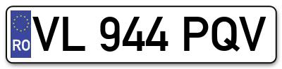 Placuta inmatriculare numar auto  VL-944-PQV, VL 944 PQV, VL944PQV