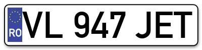 Placuta inmatriculare numar auto  VL-947-JET, VL 947 JET, VL947JET