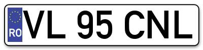 Placuta inmatriculare numar auto  VL-95-CNL, VL 95 CNL, VL95CNL