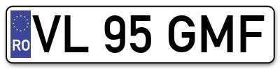 Placuta inmatriculare numar auto  VL-95-GMF, VL 95 GMF, VL95GMF