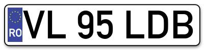 Placuta inmatriculare numar auto  VL-95-LDB, VL 95 LDB, VL95LDB