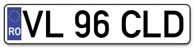 Placuta inmatriculare numar auto  VL-96-CLD, VL 96 CLD, VL96CLD