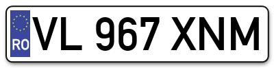 Placuta inmatriculare numar auto  VL-967-XNM, VL 967 XNM, VL967XNM