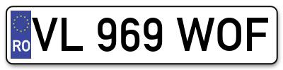 Placuta inmatriculare numar auto  VL-969-WOF, VL 969 WOF, VL969WOF