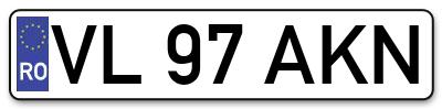 Placuta inmatriculare numar auto  VL-97-AKN, VL 97 AKN, VL97AKN