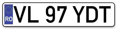 Placuta inmatriculare numar auto  VL-97-YDT, VL 97 YDT, VL97YDT