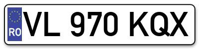 Placuta inmatriculare numar auto  VL-970-KQX, VL 970 KQX, VL970KQX