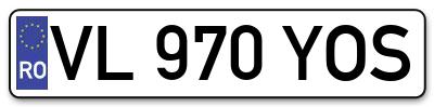 Placuta inmatriculare numar auto  VL-970-YOS, VL 970 YOS, VL970YOS