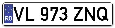 Placuta inmatriculare numar auto  VL-973-ZNQ, VL 973 ZNQ, VL973ZNQ