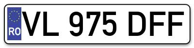 Placuta inmatriculare numar auto  VL-975-DFF, VL 975 DFF, VL975DFF
