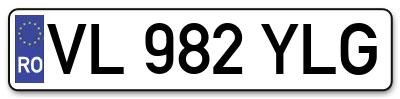 Placuta inmatriculare numar auto  VL-982-YLG, VL 982 YLG, VL982YLG