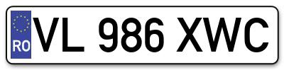 Placuta inmatriculare numar auto  VL-986-XWC, VL 986 XWC, VL986XWC