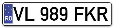 Placuta inmatriculare numar auto  VL-989-FKR, VL 989 FKR, VL989FKR