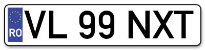 Placuta inmatriculare numar auto  VL-99-NXT, VL 99 NXT, VL99NXT
