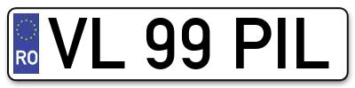 Placuta inmatriculare numar auto  VL-99-PIL, VL 99 PIL, VL99PIL