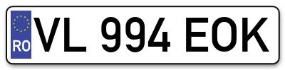 Placuta inmatriculare numar auto  VL-994-EOK, VL 994 EOK, VL994EOK